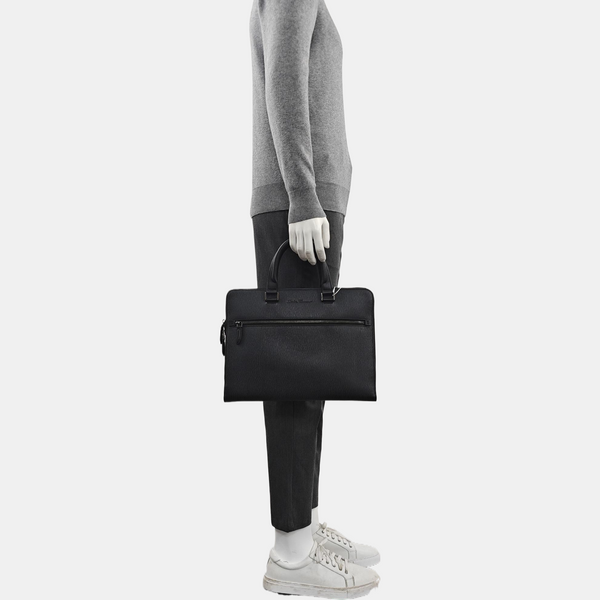 Calfskin Top Handle Bag Black