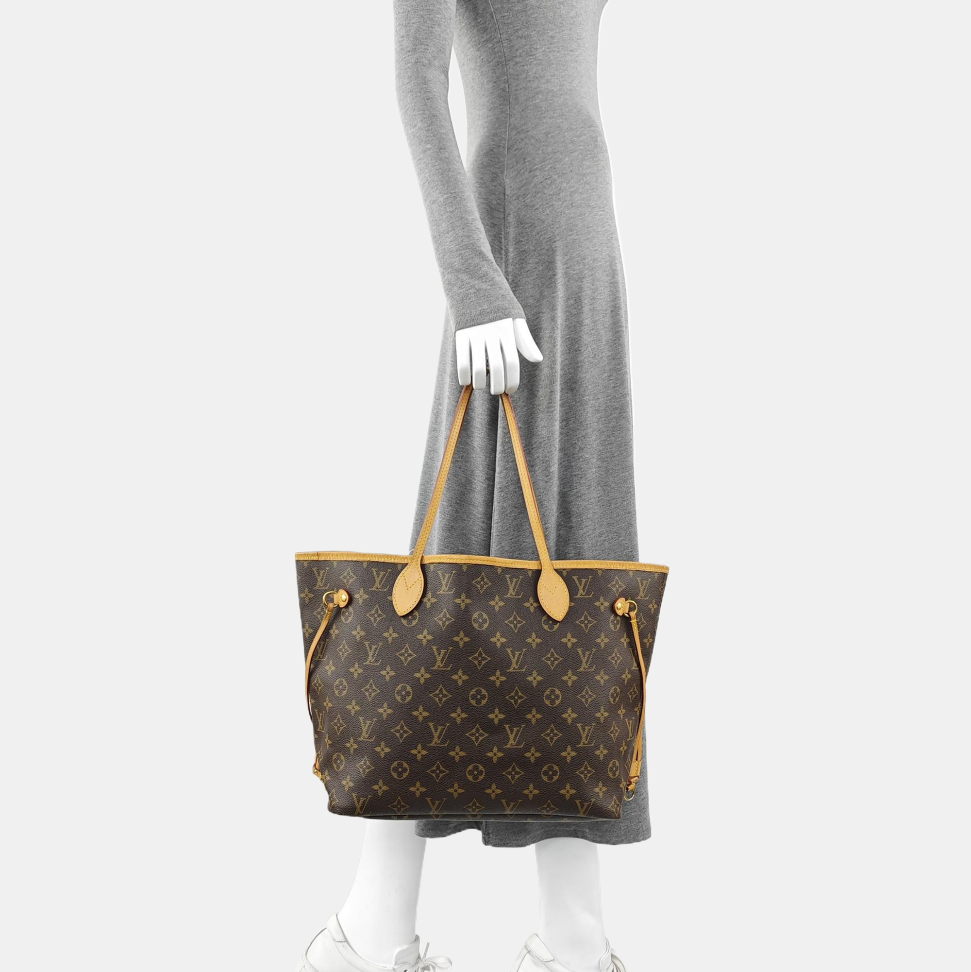 NEVERFULL MM Monogram Coated Canvas Brown