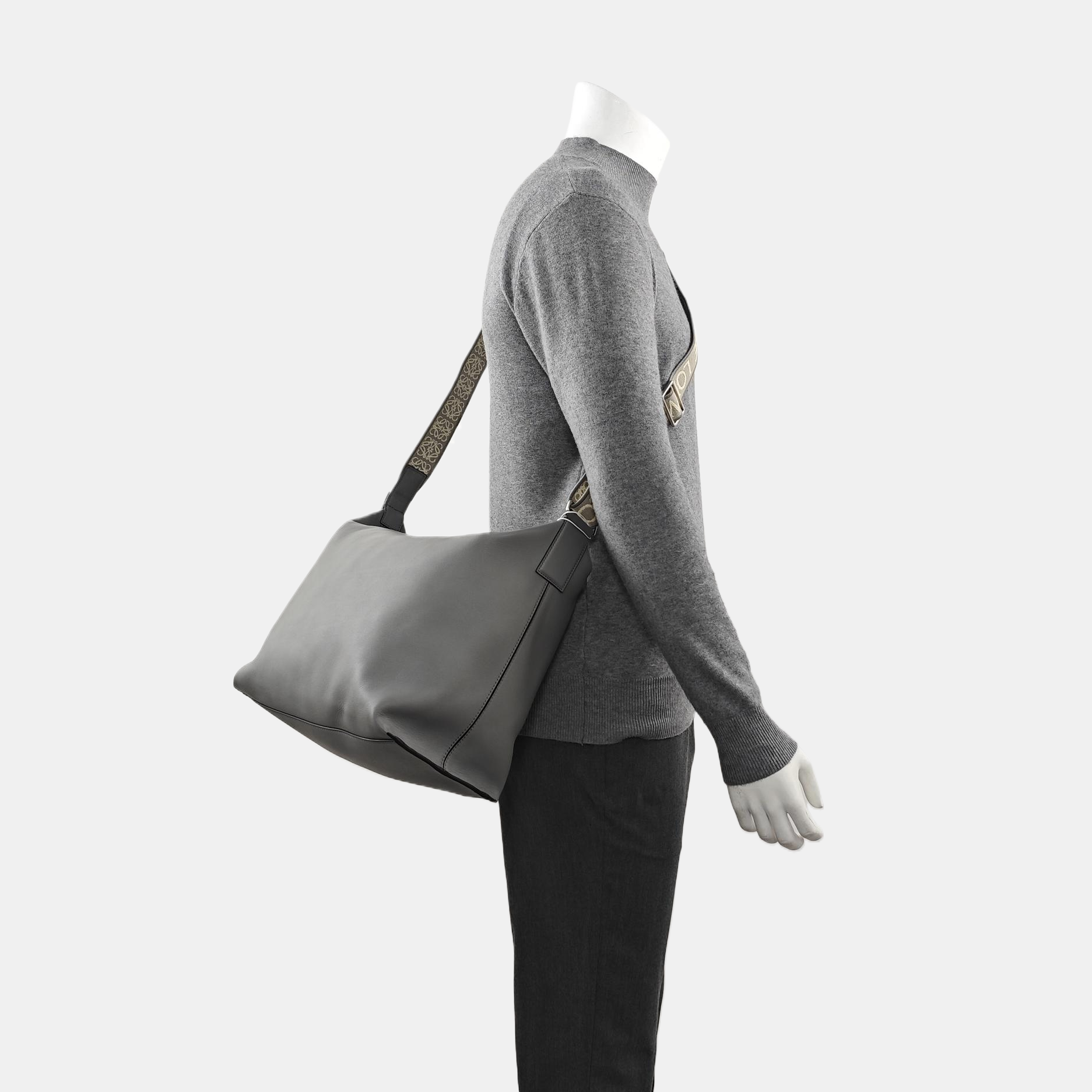 Calfskin Shoulder Bag Gray
