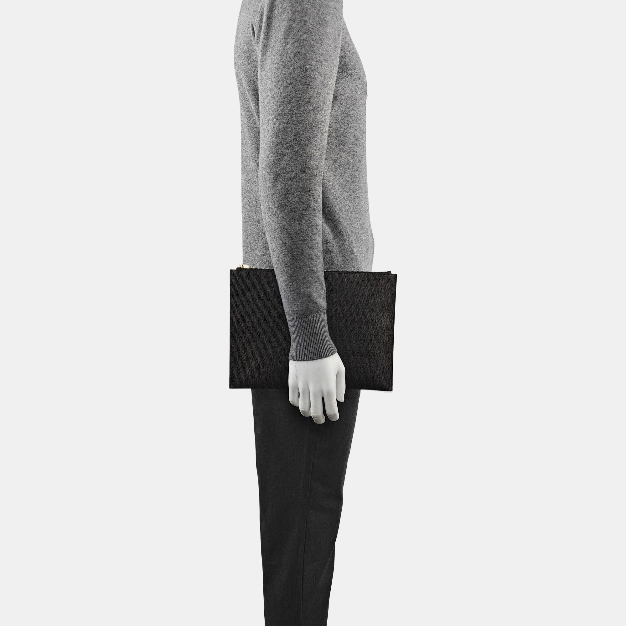 Coated Canvas Clutch Black