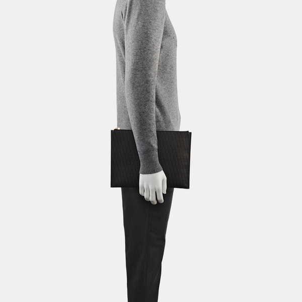 Coated Canvas Clutch Black