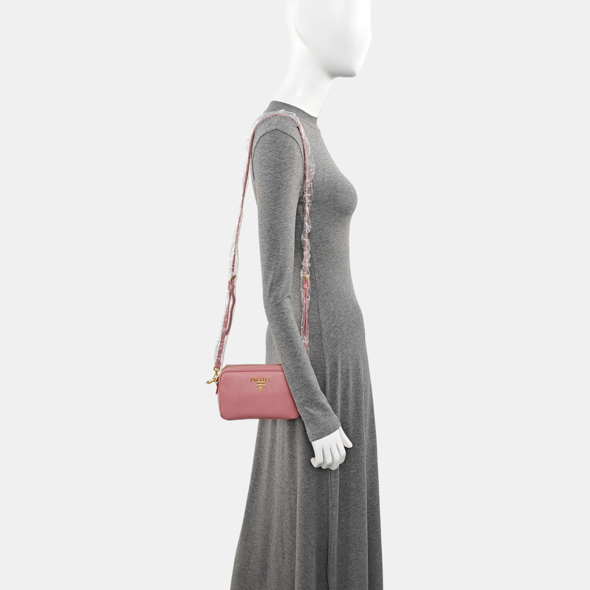 Saffiano Calfskin Shoulder Bag Pink