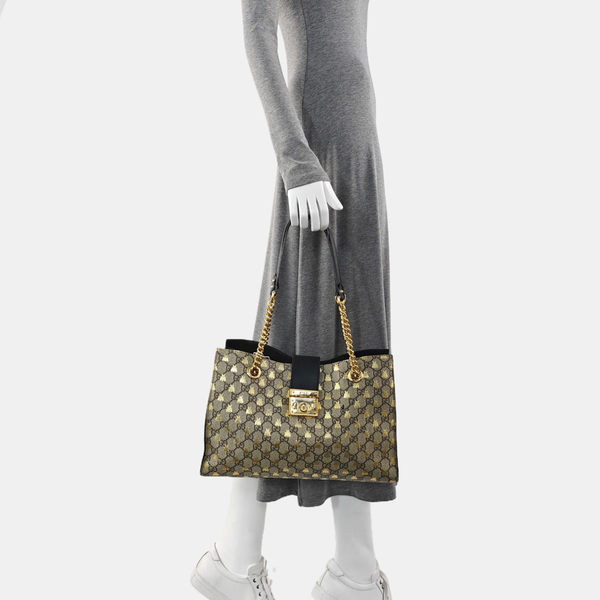 Padlock Medium Monogram Coated Canvas Brown