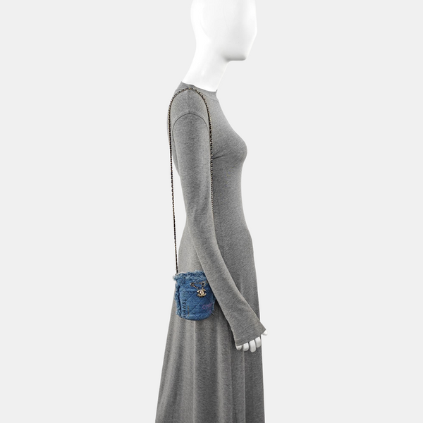 DRAWSTRING Quilted Denim Blue