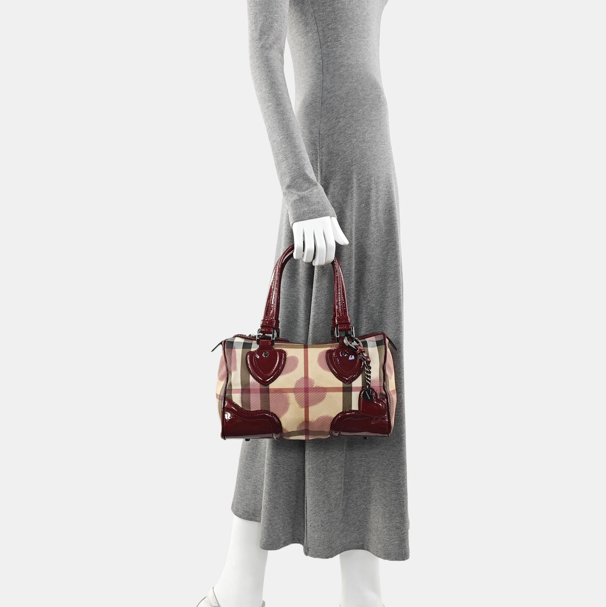 Coated Canvas Top Handle Bag Beige