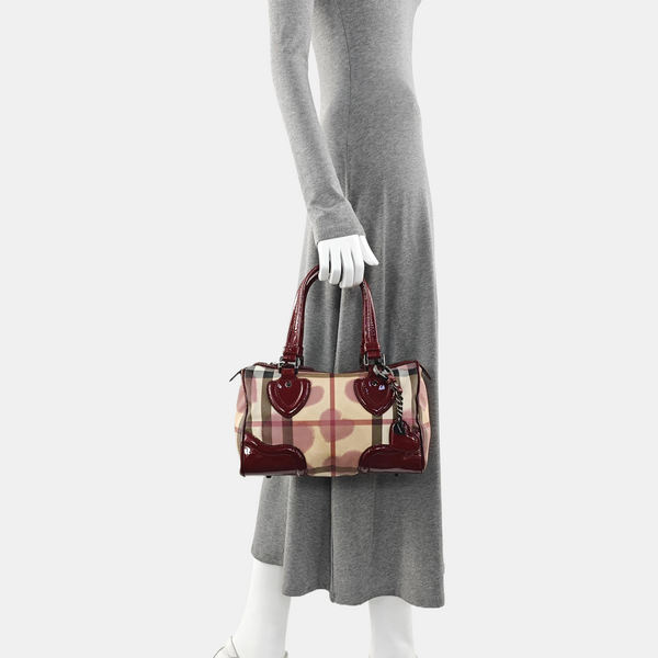Coated Canvas Top Handle Bag Beige