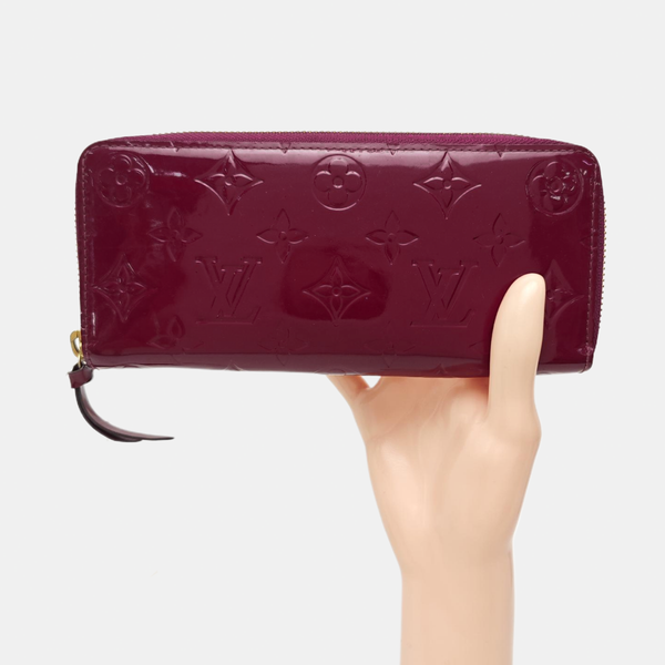 CLÉMENCE Monogram Patent Leather Purple Wallet