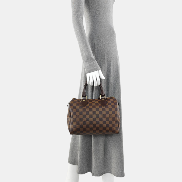 SPEEDY 25 Damier Ebene Coated Canvas Brown