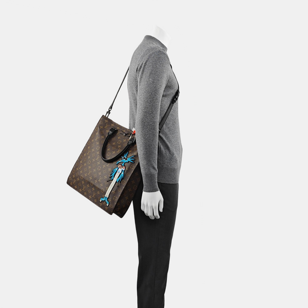 SAC PLAT Monogram Coated Canvas Brown