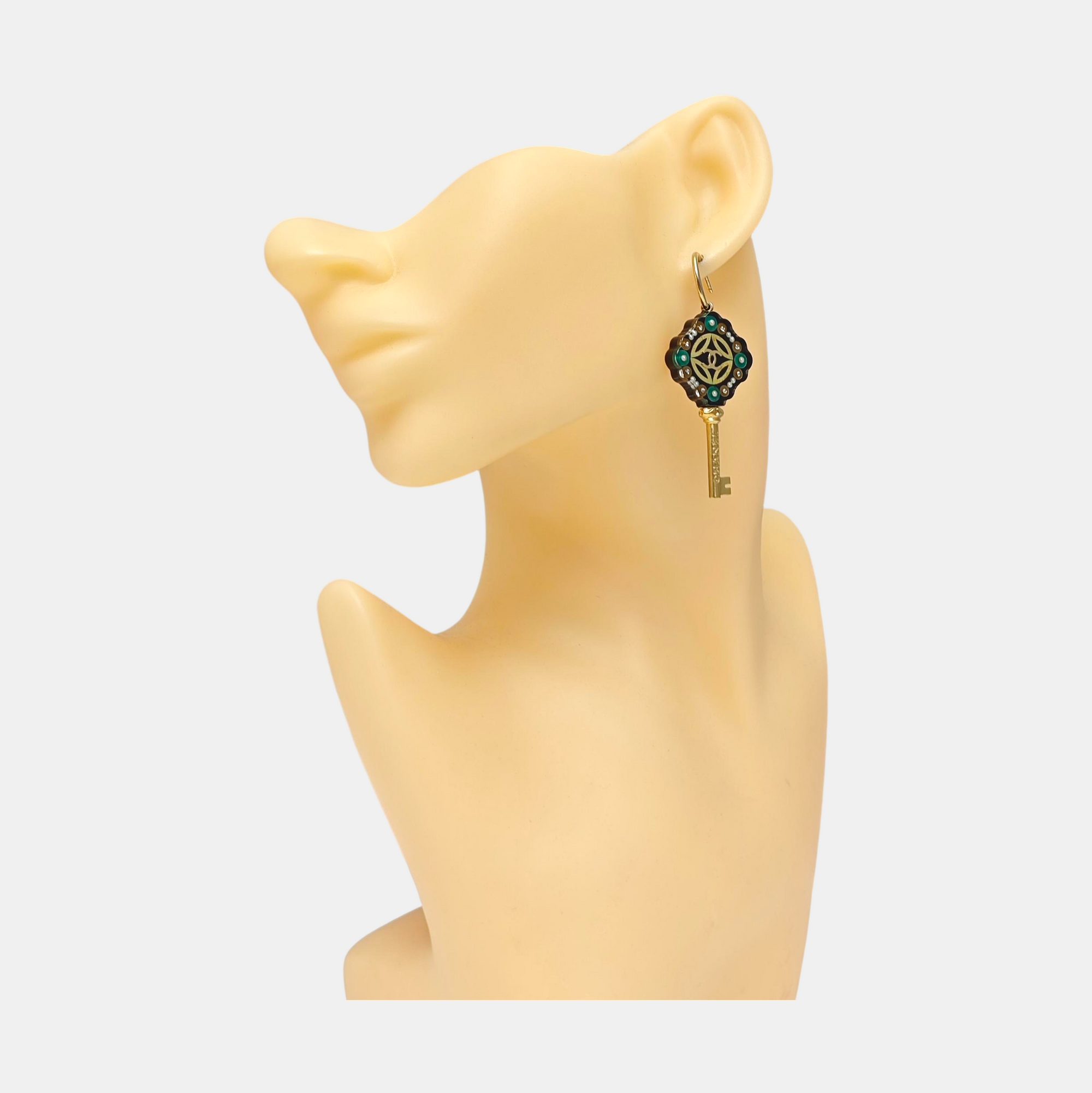CC Logo Metal Gold Earrings