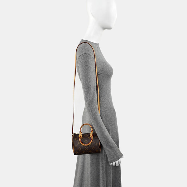 SPEEDY Nano Monogram Coated Canvas Brown