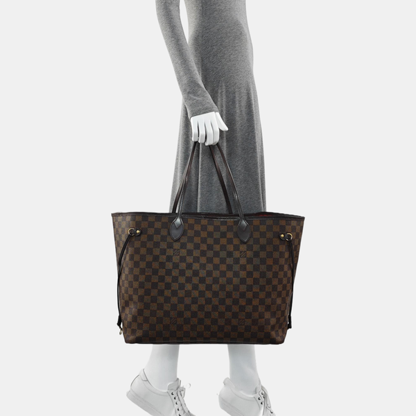 NEVERFULL GM Damier Ebene Coated Canvas Brown