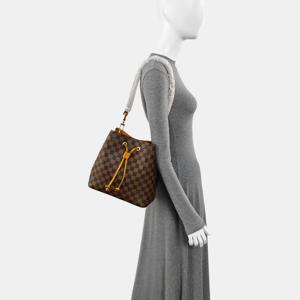 NÉONOÉ MM Damier Ebene Coated Canvas Brown