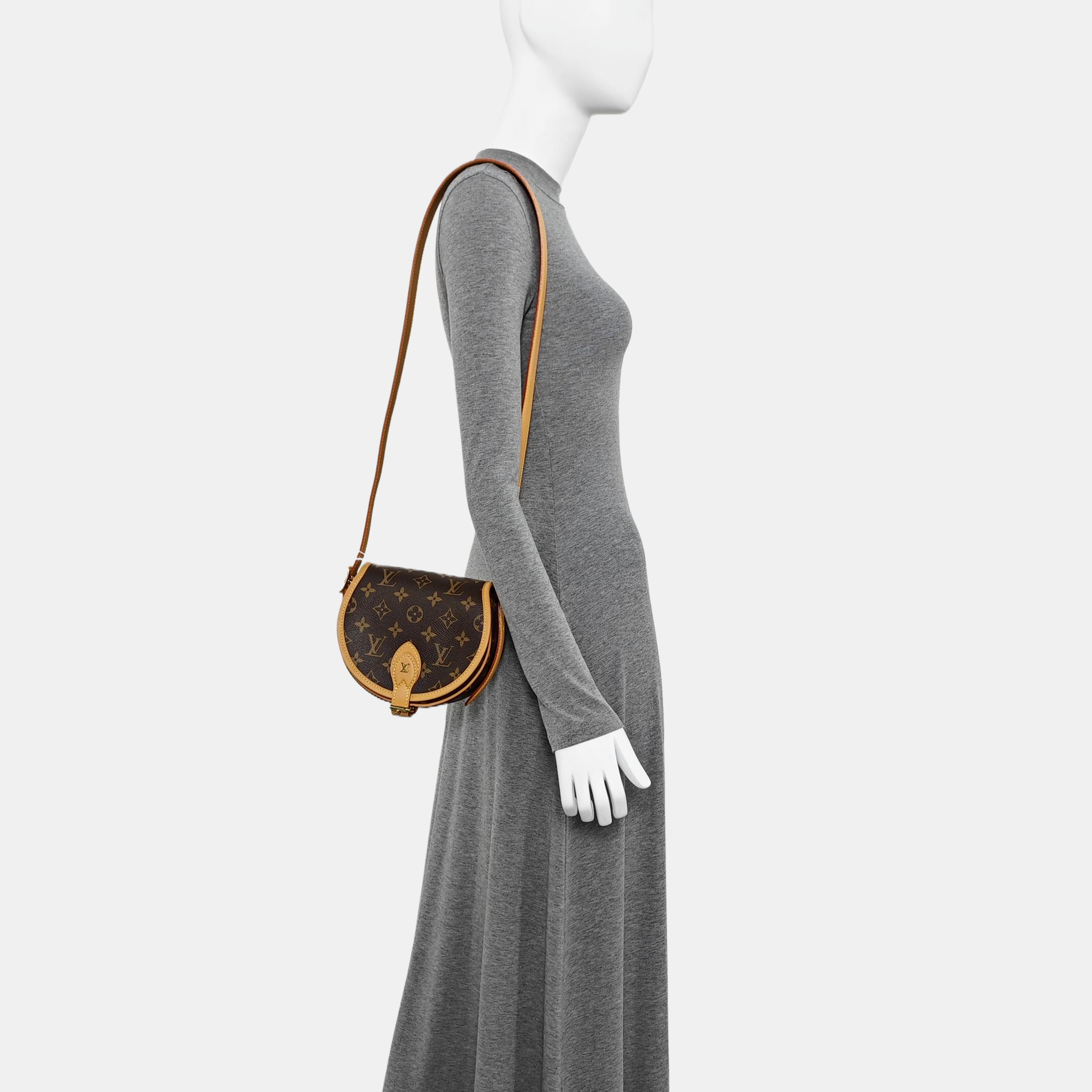 TAMBOURINE Monogram Coated Canvas Brown