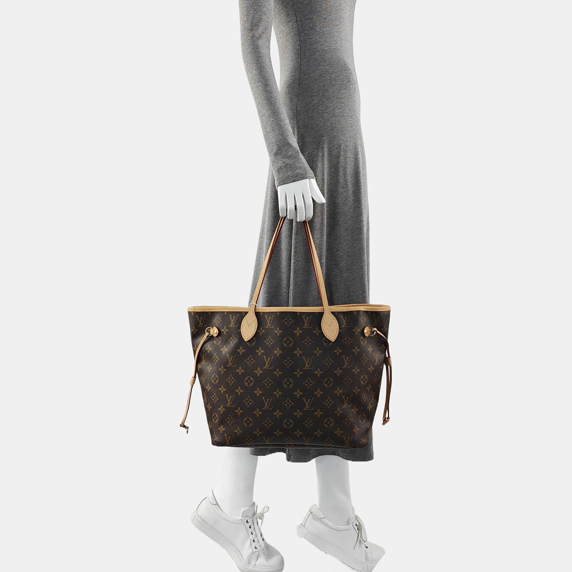 NEVERFULL MM Monogram Coated Canvas Brown