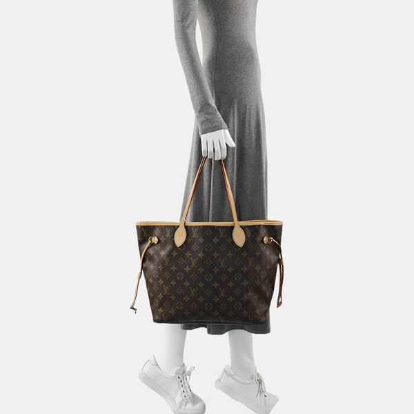 NEVERFULL MM Monogram Coated Canvas Brown