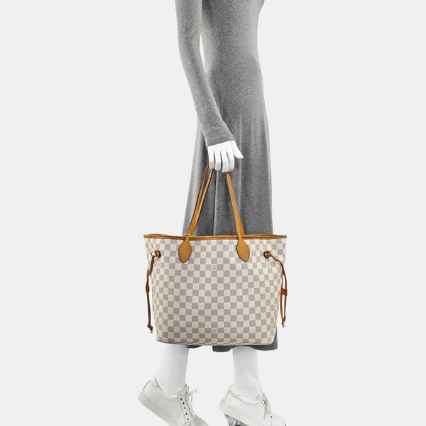 NEVERFULL MM Damier Azur Coated Canvas White