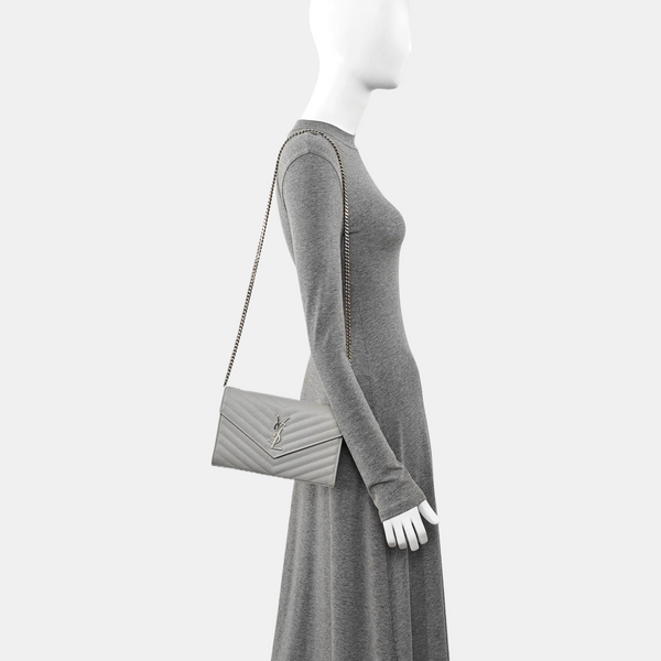 MONOGRAM Medium Chevron Calfskin Gray