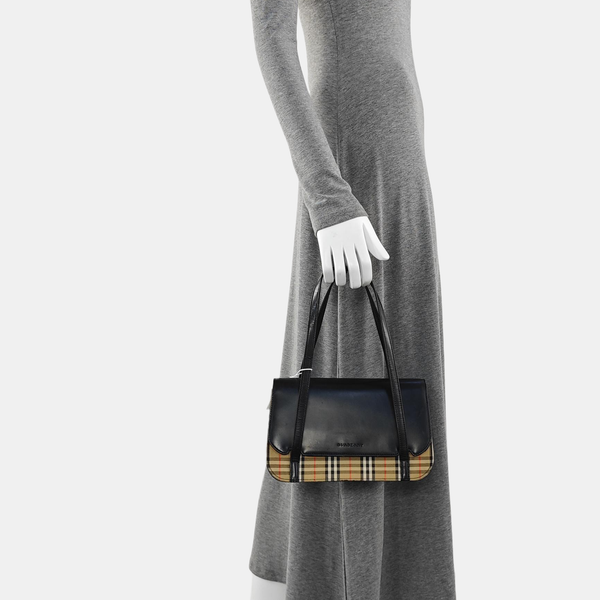 Calfskin Top Handle Bag Black