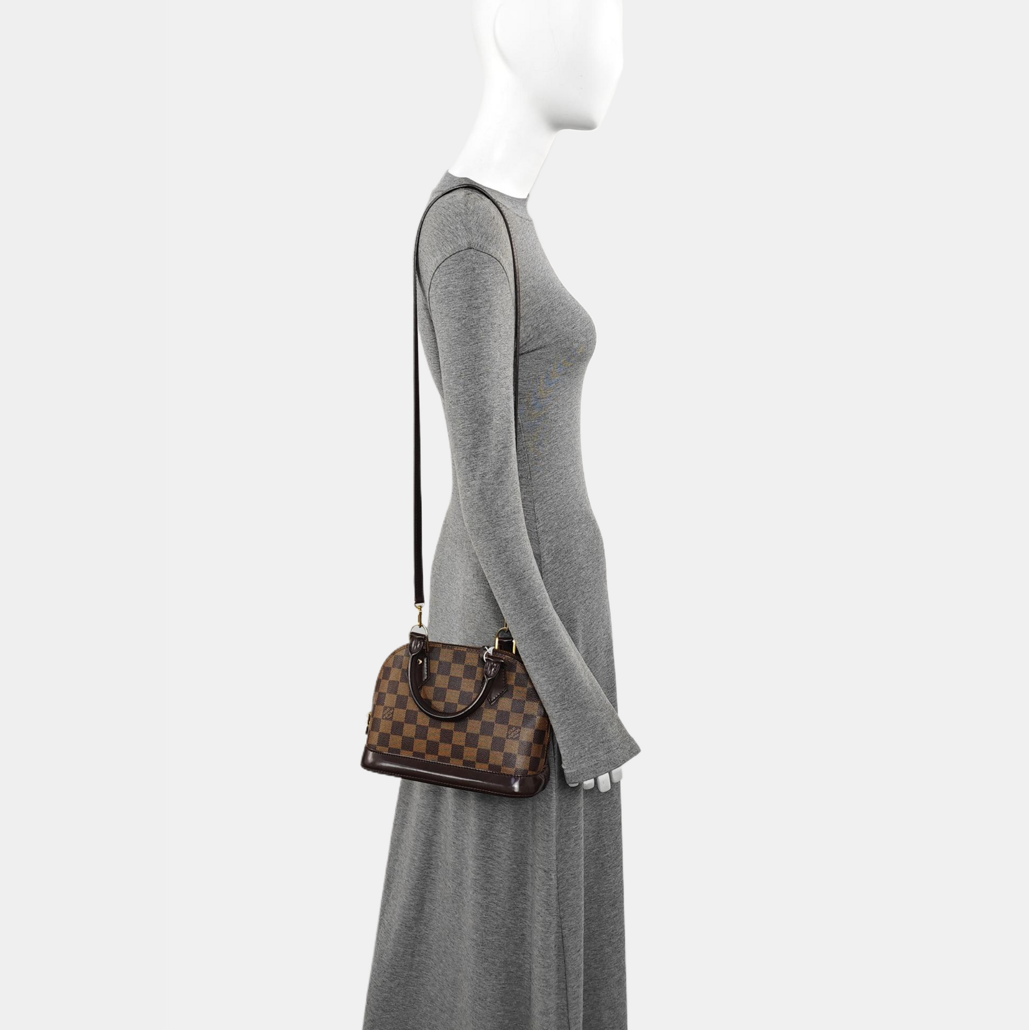 ALMA BB Damier Ebene Coated Canvas Brown