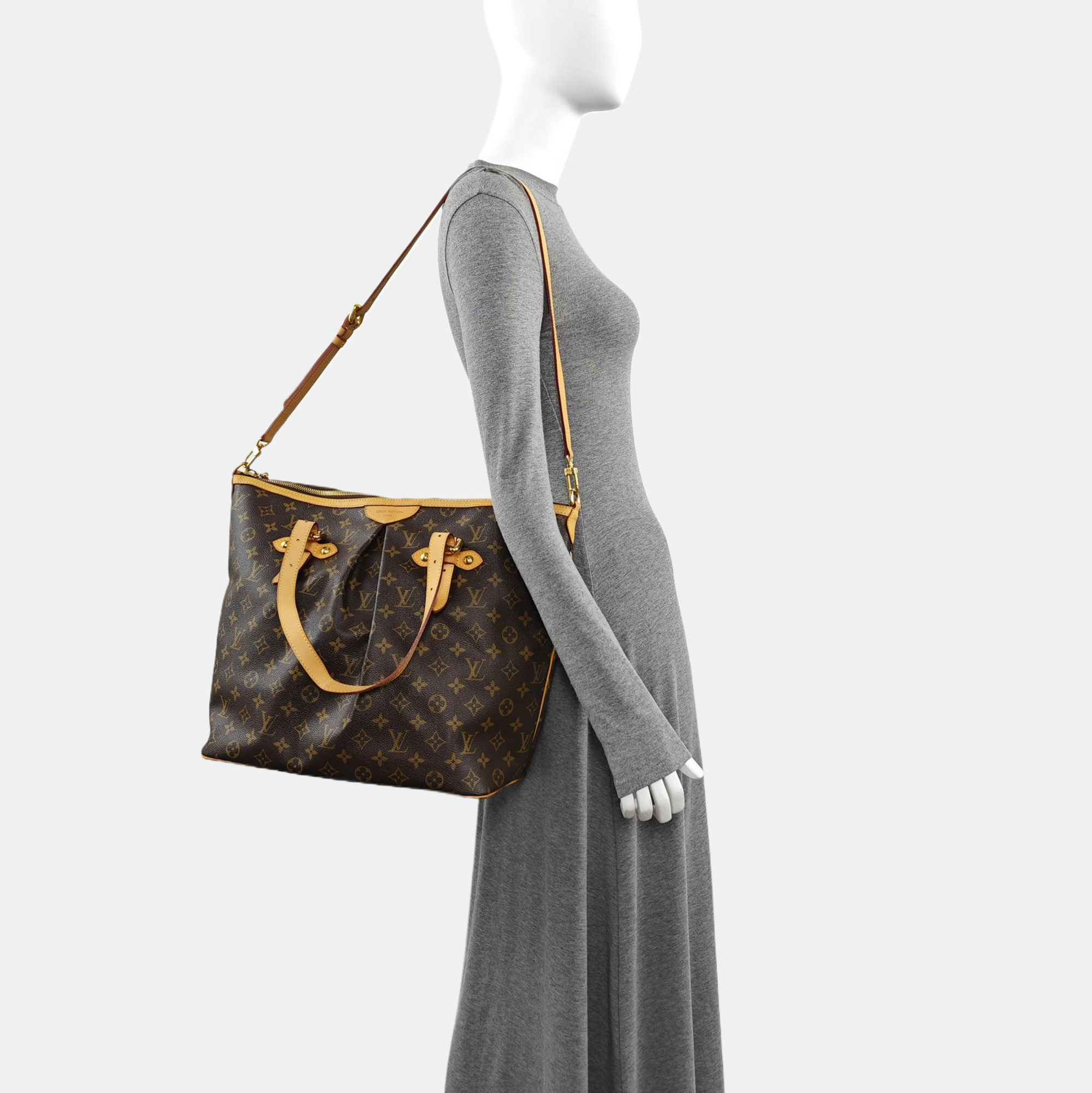 PALERMO GM Monogram Coated Canvas Brown