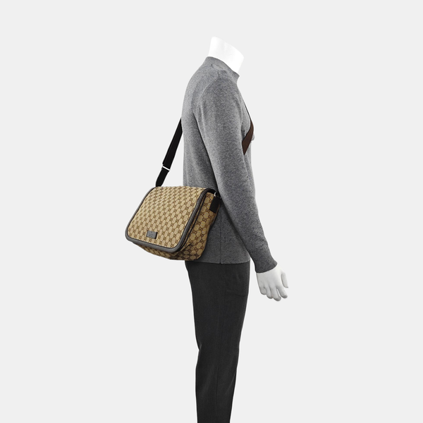 Monogram Fabric Shoulder Bag Beige