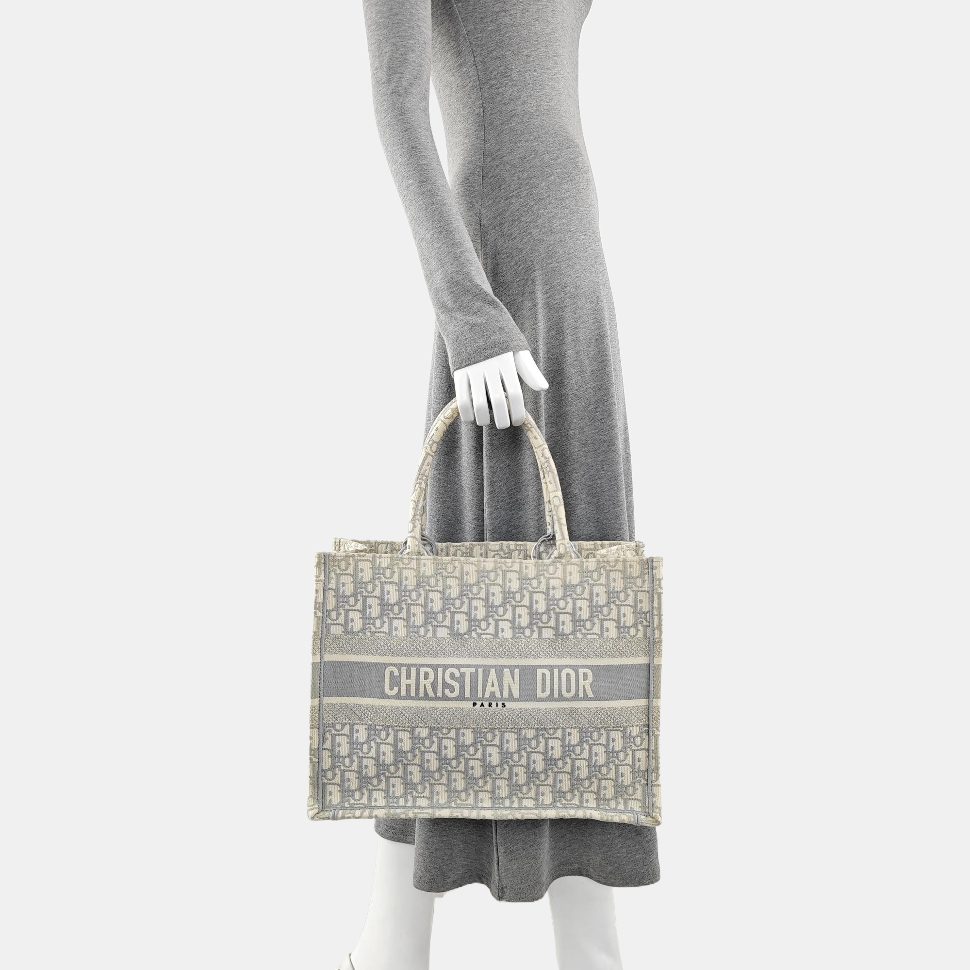 Book Tote Medium Oblique Canvas White