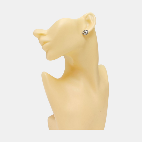 Metal White Stud Earrings