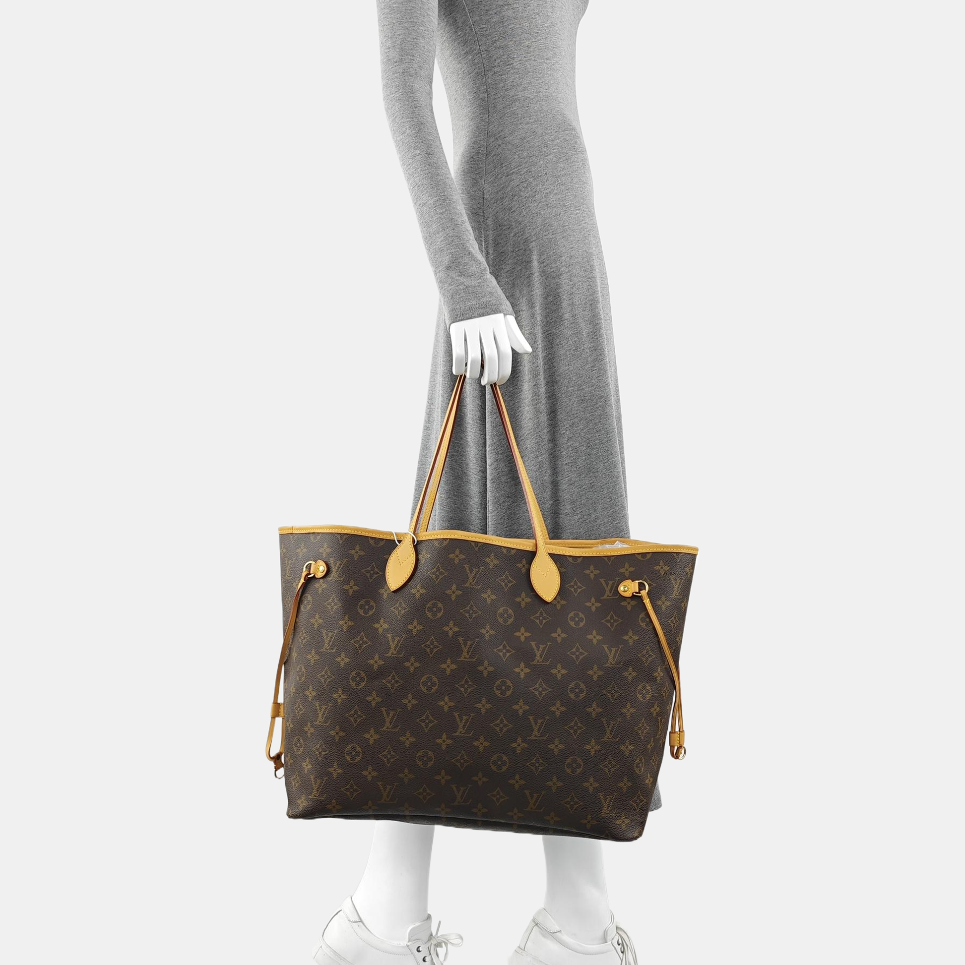 NEVERFULL GM Monogram Coated Canvas Brown