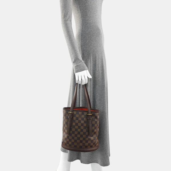 BUCKET PM Damier Ebene Coated Canvas Brown