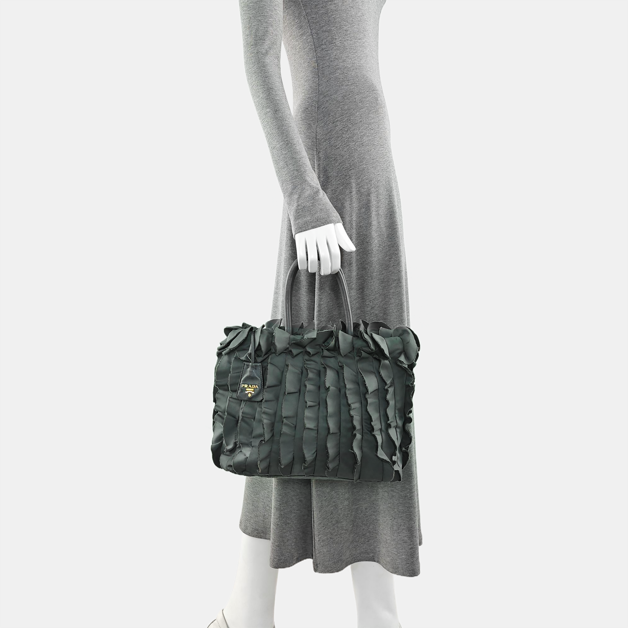 Nylon Top Handle Bag Green