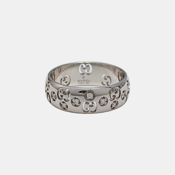 18k White Gold Silver Ring HK 13
