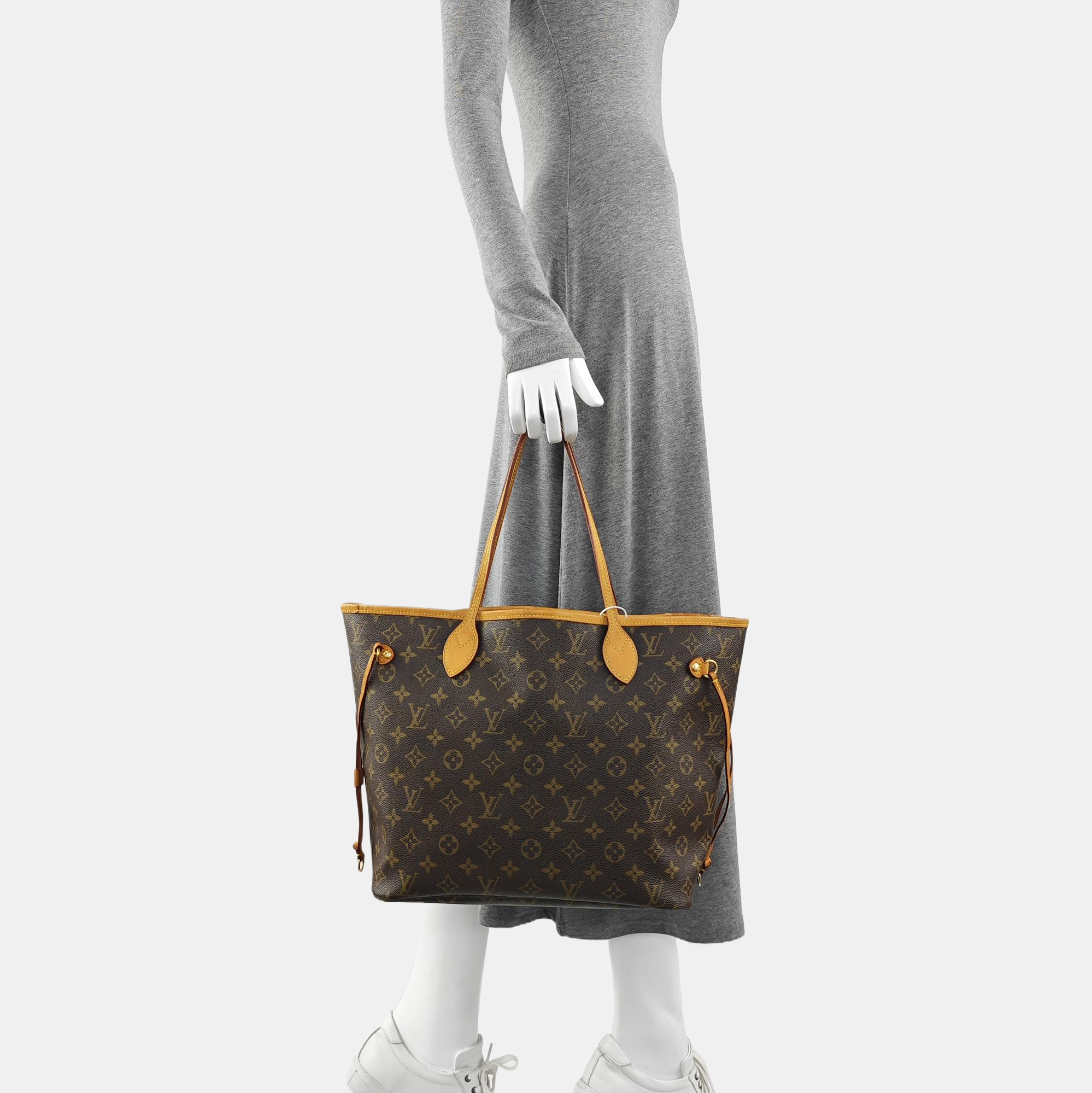 NEVERFULL MM Monogram Coated Canvas Brown