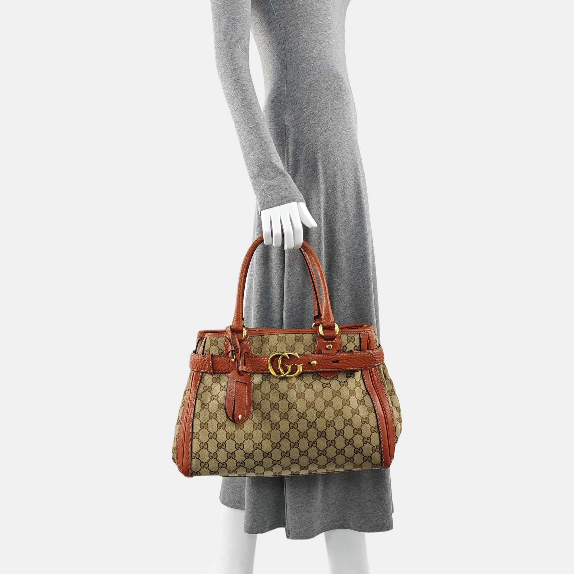 Monogram Canvas Tote Bag Beige