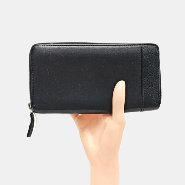 Ligne Shima Monogram Calfskin Blue Wallet