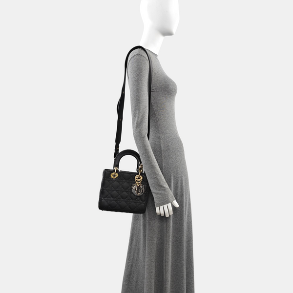 Lady Dior Small Cannage Calfskin Black