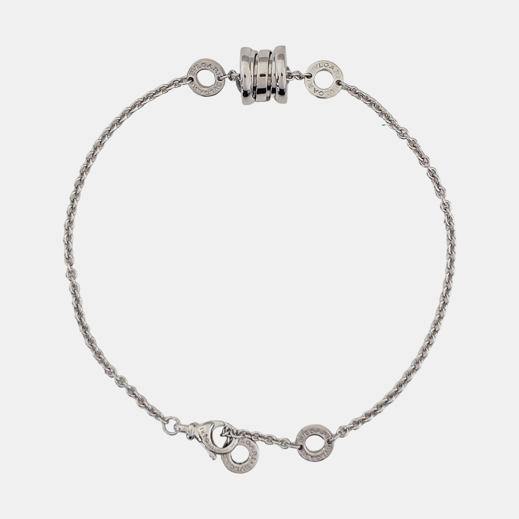 B.ZERO1 18k White Gold Silver Bracelet