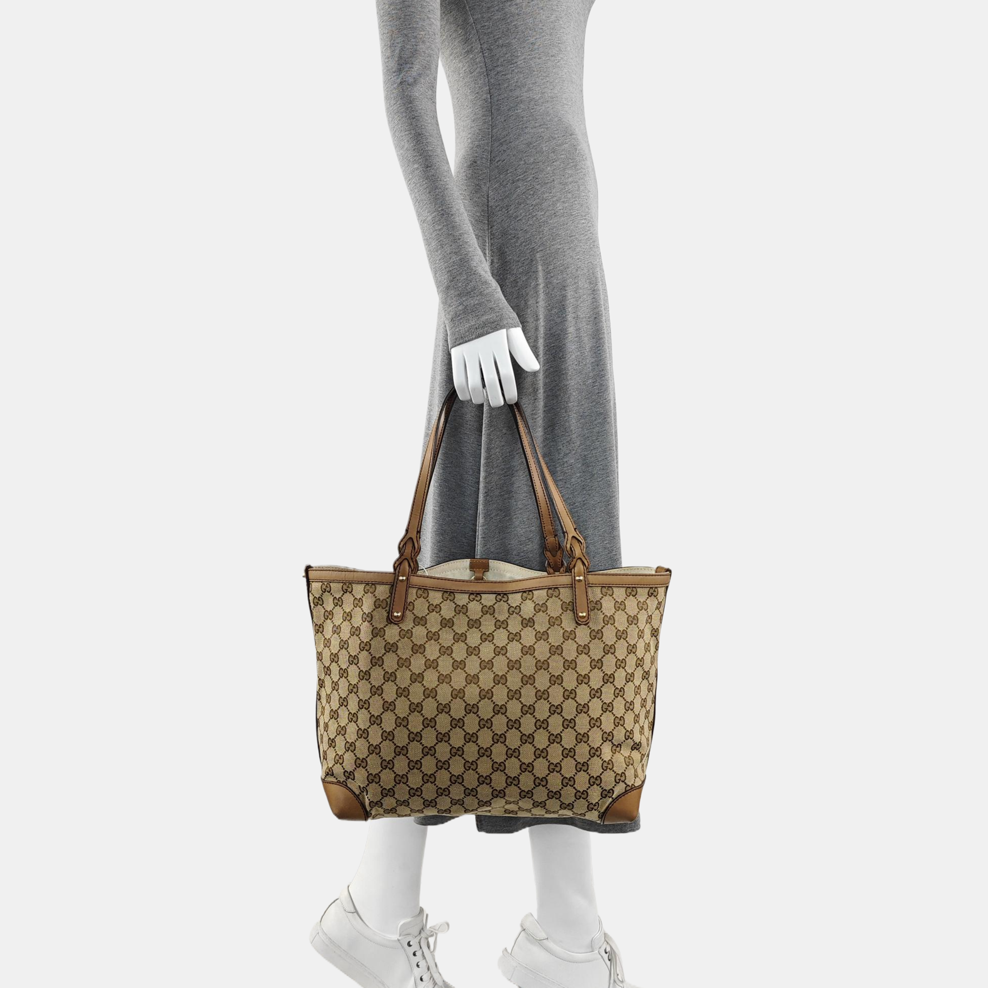 Monogram Canvas Tote Bag Brown