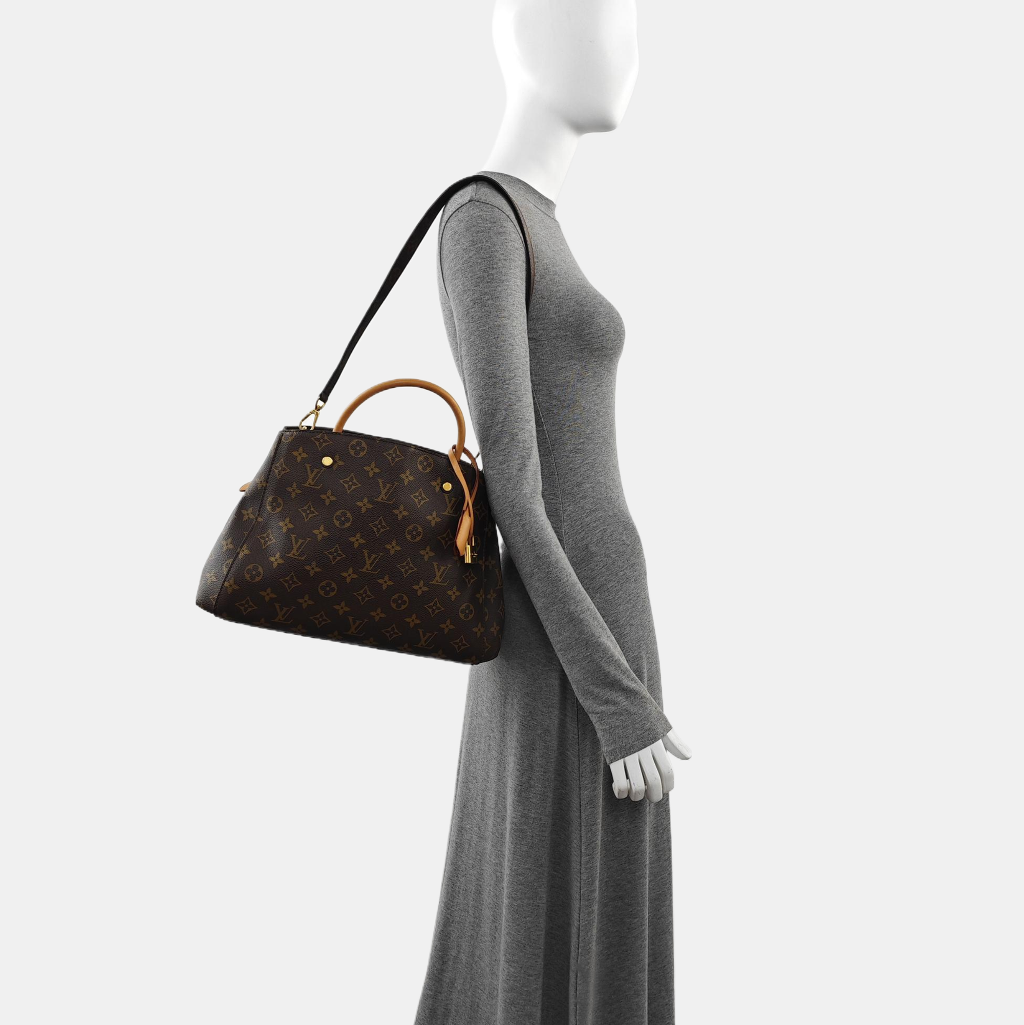 MONTAIGNE GM Monogram Coated Canvas Brown