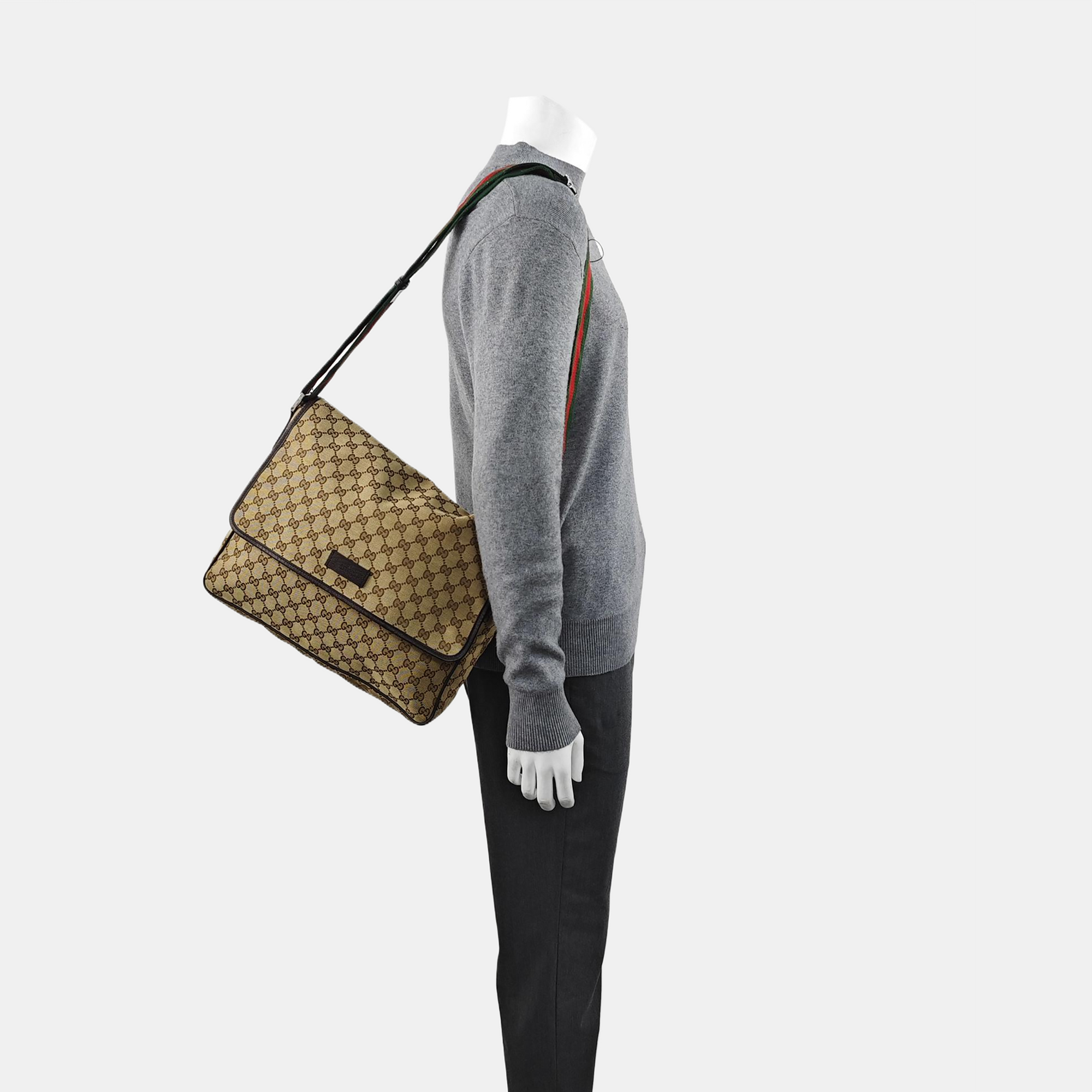 GG Messenger Monogram Canvas Beige