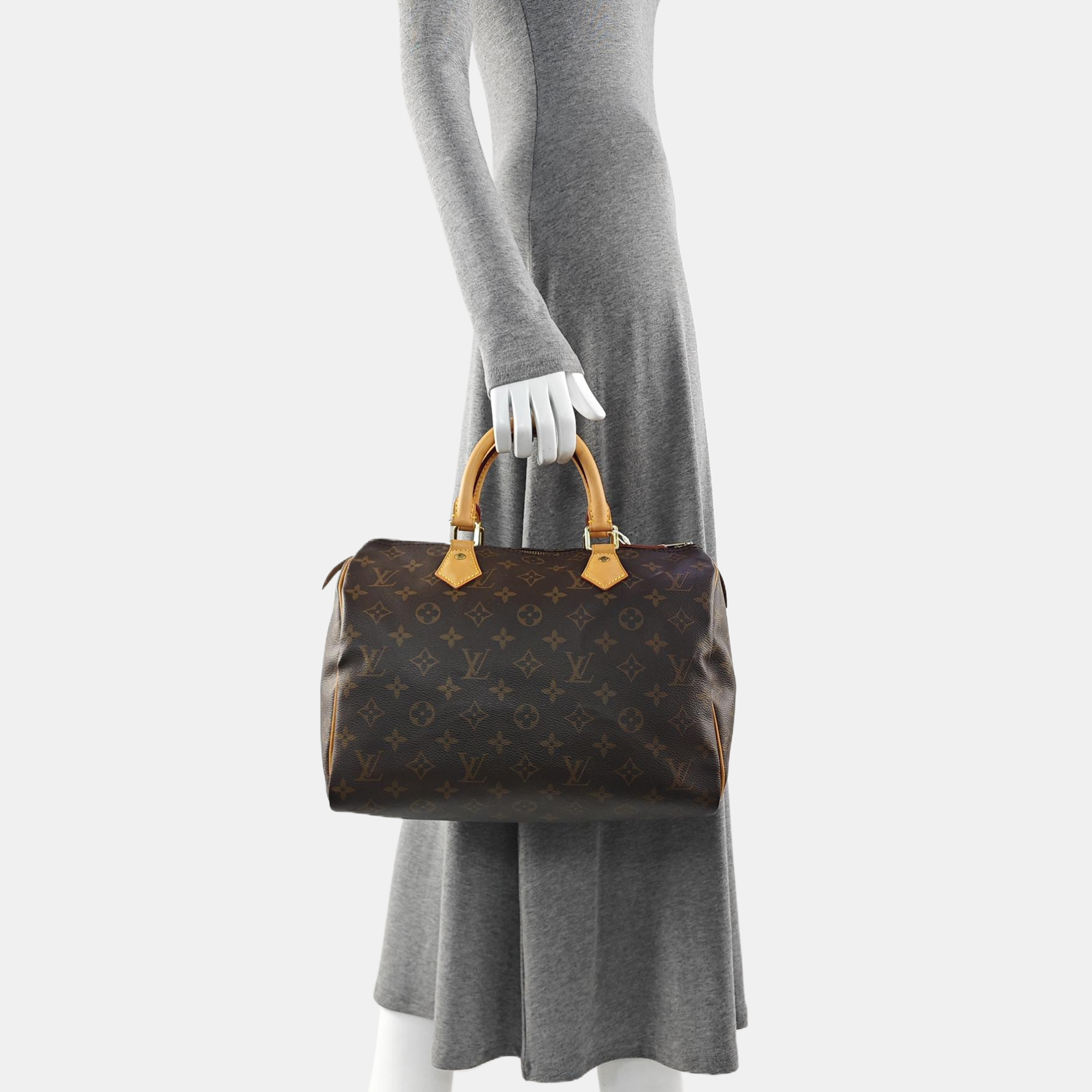SPEEDY 30 Monogram Coated Canvas Brown