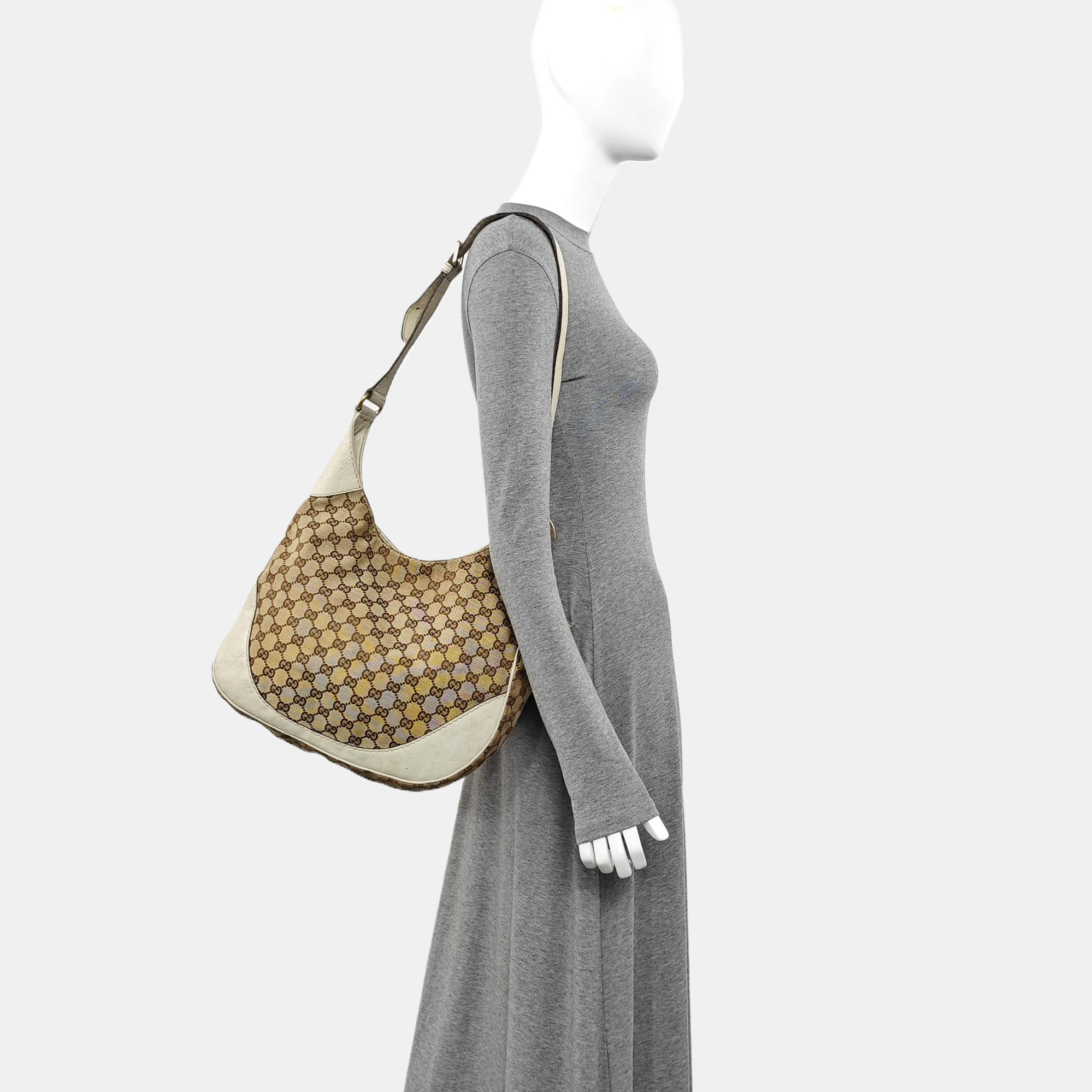 Monogram Canvas Shoulder Bag Beige