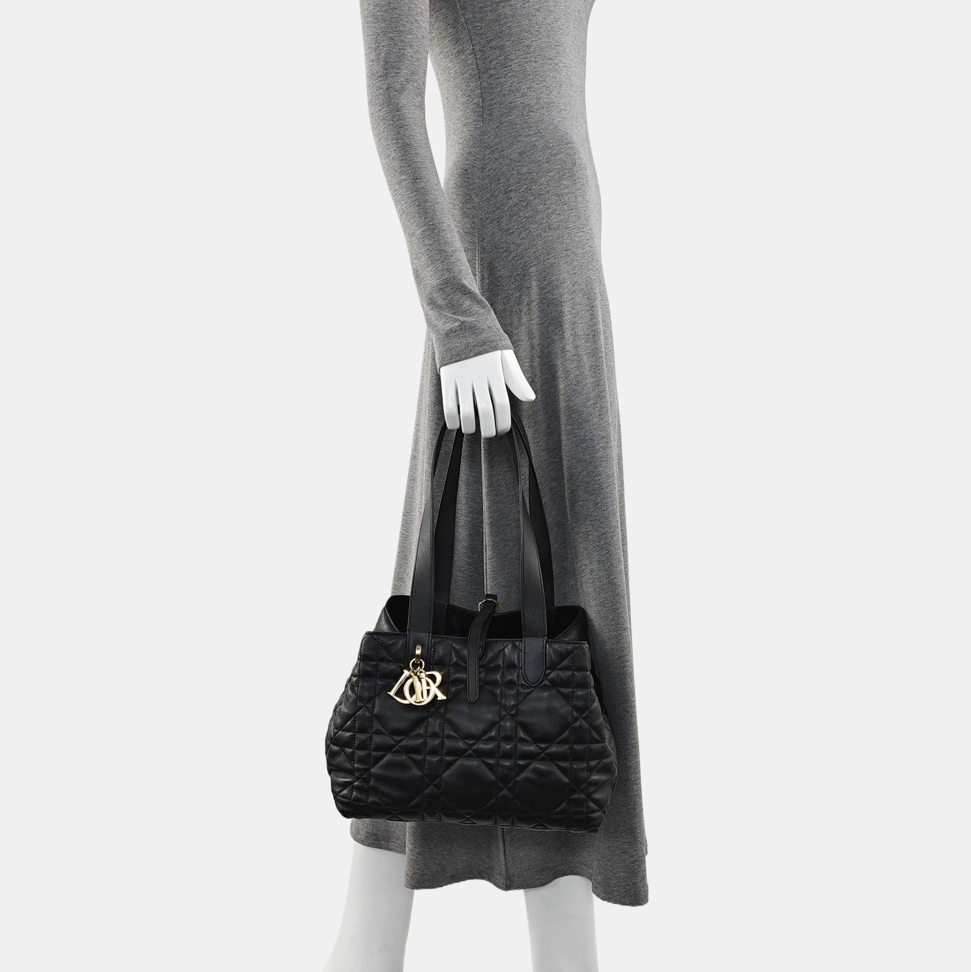Toujours Medium Cannage Calfskin Black