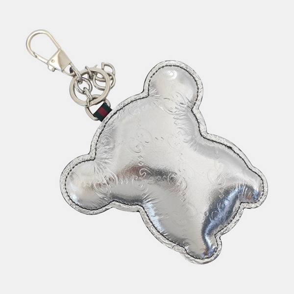 Leather Bag Charm Silver