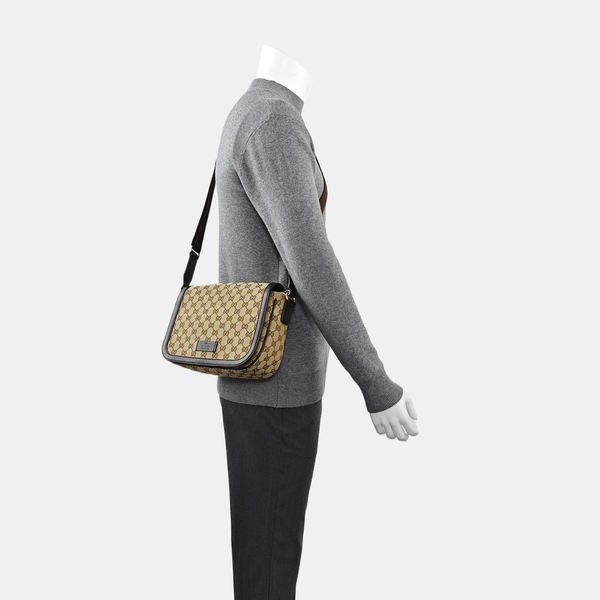 Monogram Canvas Shoulder Bag Brown