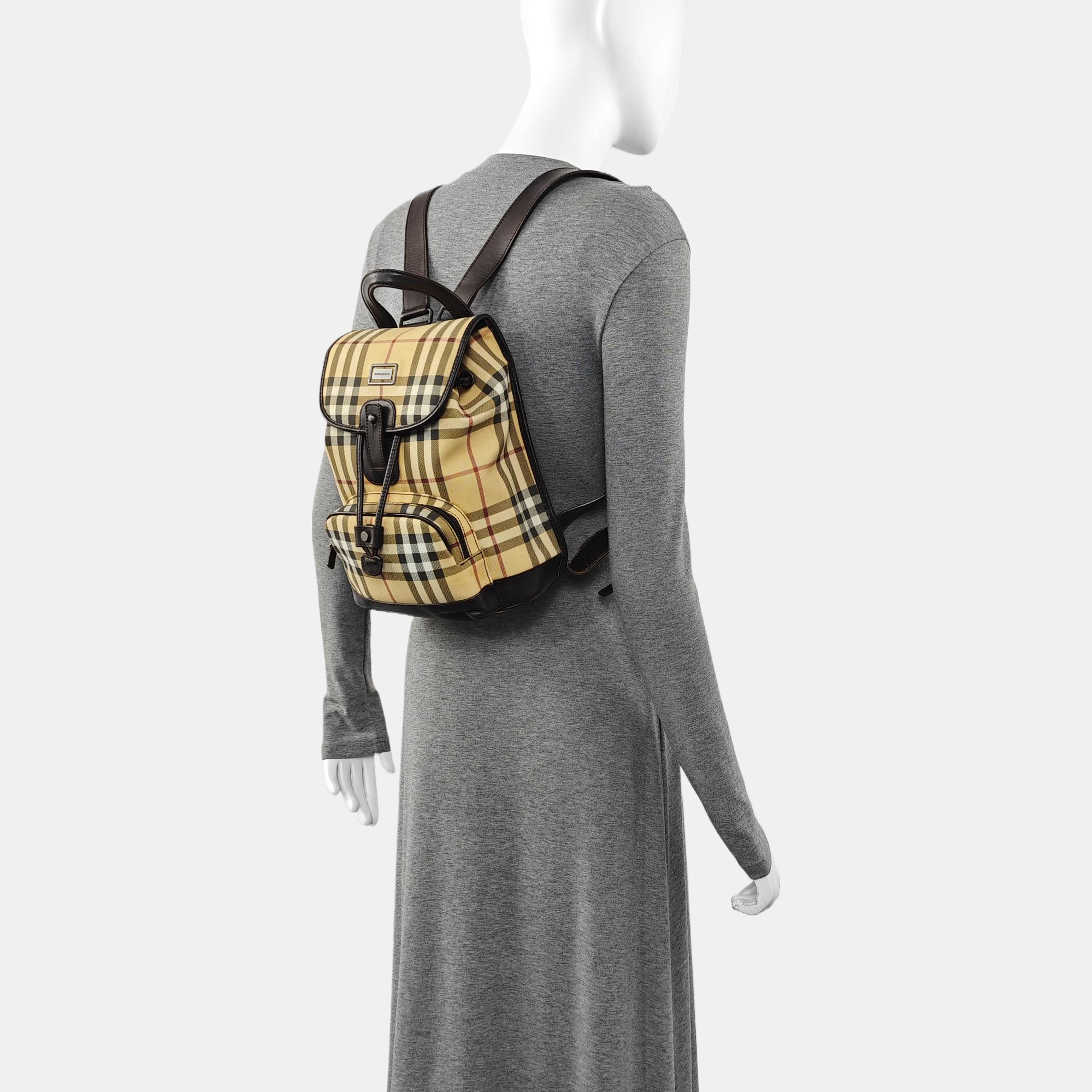 Coated Canvas Backpack Beige