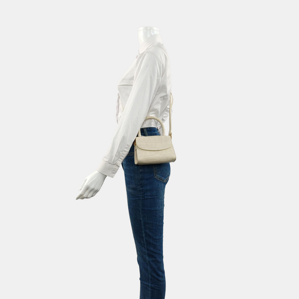 Leather Shoulder Bag Mini White