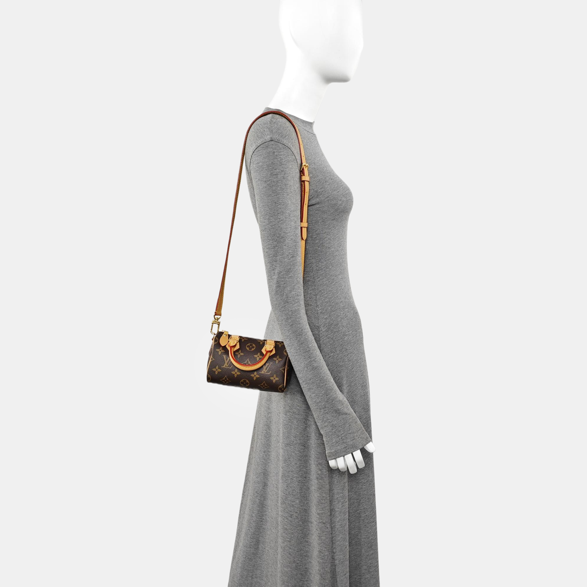 SPEEDY Nano Monogram Coated Canvas Brown