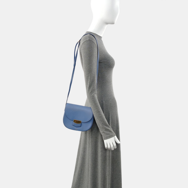 TROTTEUR Small Calfskin Blue