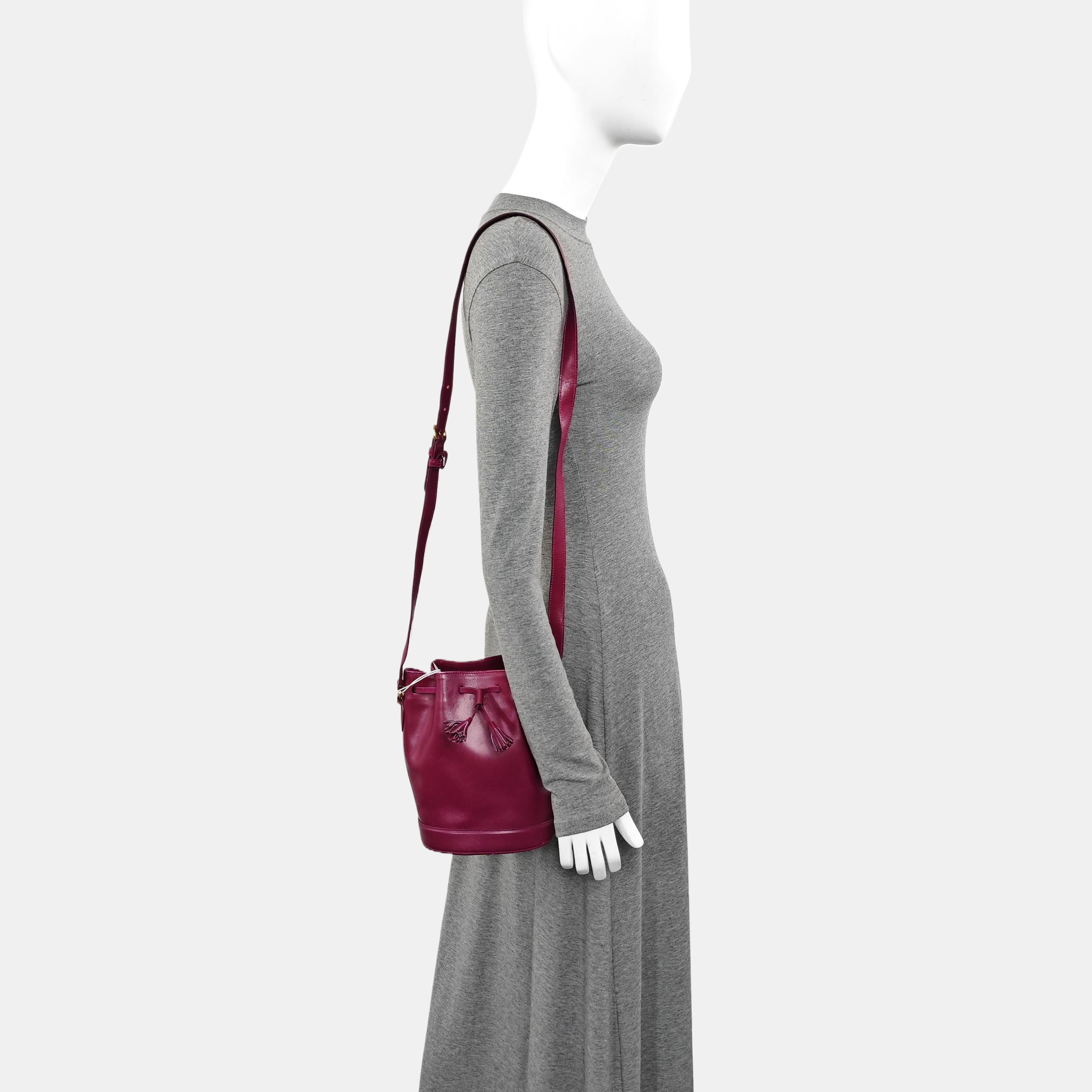 Calfskin Bucket Bag Red